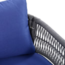 K&K 4-Piece Boho Rope Patio Furniture Set, Outdoor Furniture With Acacia Wood Table, Patio Conversat