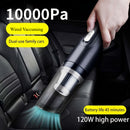 Home Car Vacuum Cleaner, 120W 12000Pa Rechargeable Handheld Black Wired Charging Multi-function Cleaning Accessories For Car Interior Home