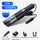 Home Car Vacuum Cleaner, 120W 12000Pa Rechargeable Handheld Black Wired Charging Multi-function Cleaning Accessories For Car Interior Home
