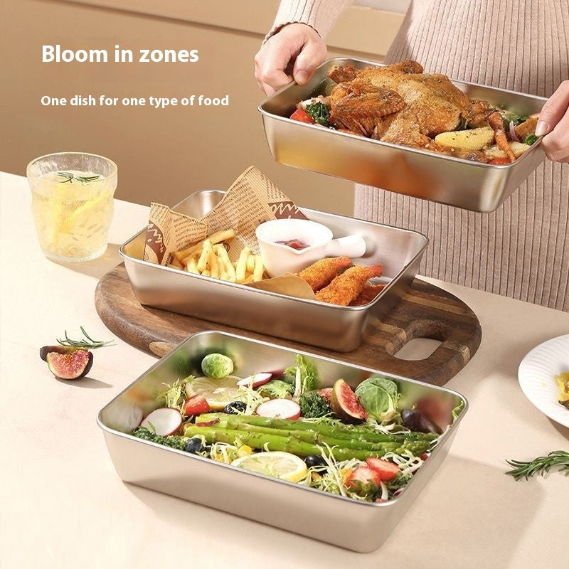 Thickened Stainless Steel Plate Household With Lid